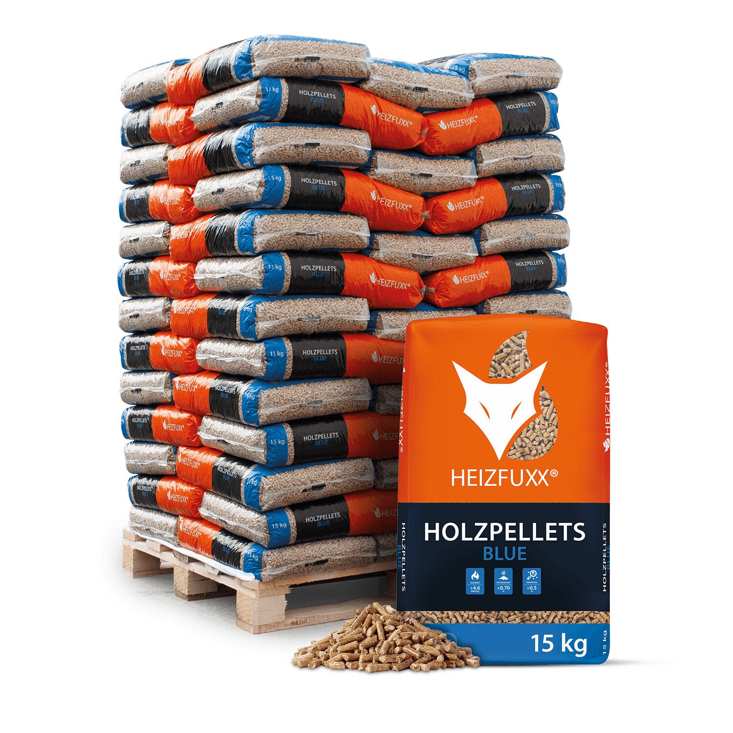 Heizfuxx Holzpellets Blue 65 x 15 kg